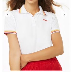 Wilson x Forever 21 Polo Crop Logo Shirt